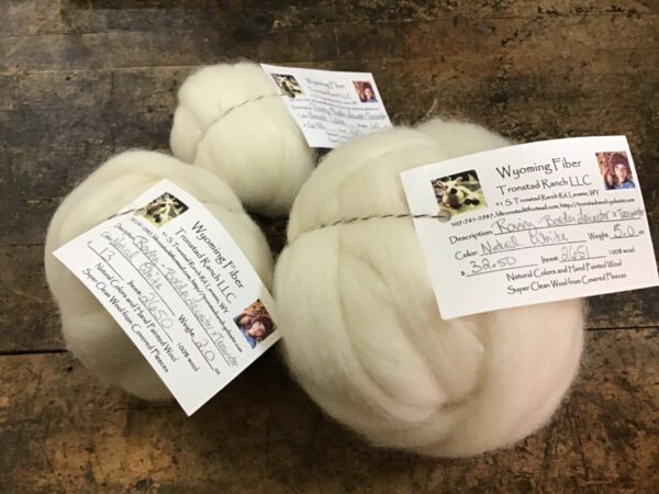 Shop Wyoming Tronstad Ranch Natural White Border Leicester x Teeswater Roving