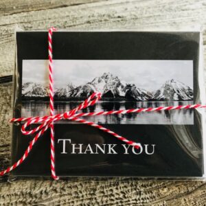 Shop Wyoming Thank You card pack featuring Mt. Moran in the Tetons, Jackson, WY