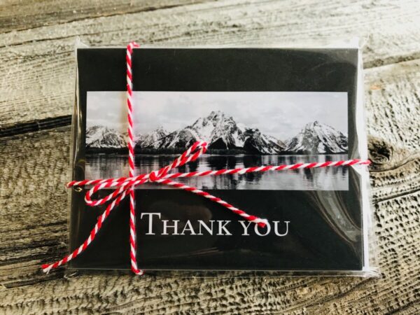 Shop Wyoming Thank You card pack featuring Mt. Moran in the Tetons, Jackson, WY