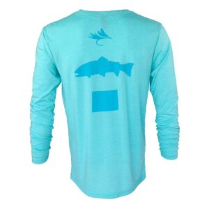 Shop Wyoming Fly Fish Wyoming® Spine Design Long Sleeve – Blue