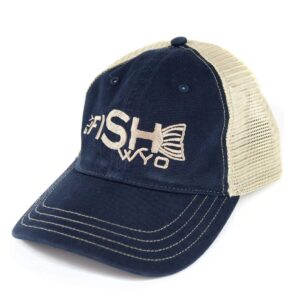 Shop Wyoming Fishtail Baseball Trucker Hat – Navy