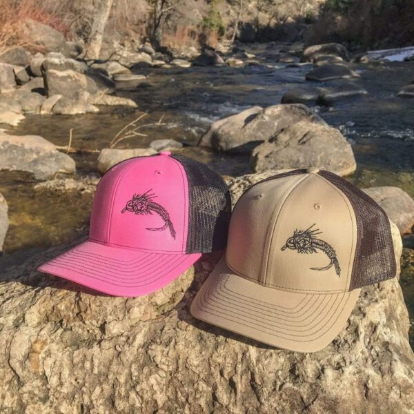 Shop Wyoming Nymph Design Trucker – Pink/Black – “So Fly” Series 2