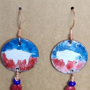Shop Wyoming Bison Enameled Penny Earrings – Various Color Designs