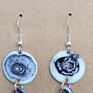 Shop Wyoming Black and White Spiral Enameled Penny Earrings