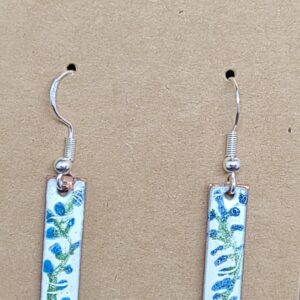 Shop Wyoming Little Blue Flowers Copper Bar Earrings