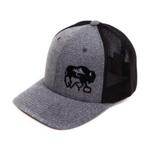 Shop Wyoming Wyo Fly Bison Flex-Fit Mesh Hat – Heather Gray/Black