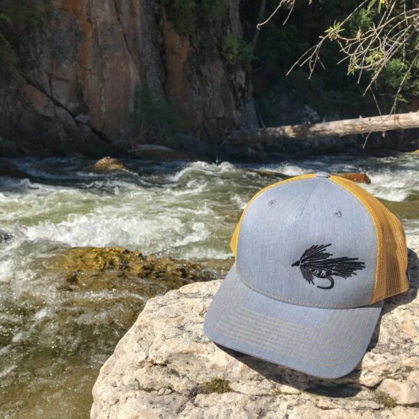 Shop Wyoming Streamer Trucker – Heather Gray/Gold – So Fly Series 1