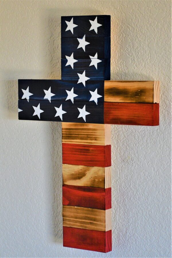 Shop Wyoming American Flag Wooden Cross