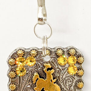 Shop Wyoming Wyoming Bucking Horse Gold Zipper Pull