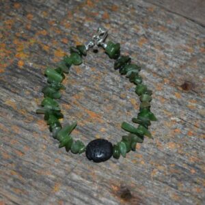 Shop Wyoming Wyoming Jade Bracelet, Wyoming Jade Chip and Lava bead bracelet