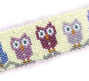 Shop Wyoming Adorable Whimsical Purple Owls Handmade Peyote Beaded Large Barrette with Authentic French Clip