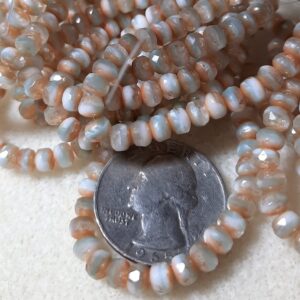 Shop Wyoming 5x3mm Czech Glass Rondelle Seafoam Green and White Silk Mix with Celsian Finish 30ct
