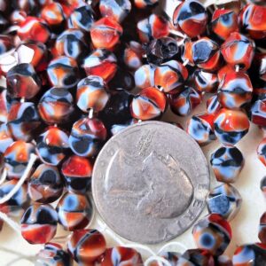 8mm Mixed Red and Brown Round Czech Glass Beads 20ct - Shop Wyoming