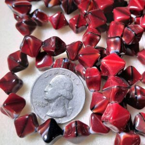 Shop Wyoming Diagonal Hole Cube (9x7mm) Red, Jet, and Grey Silk Mix 10ct