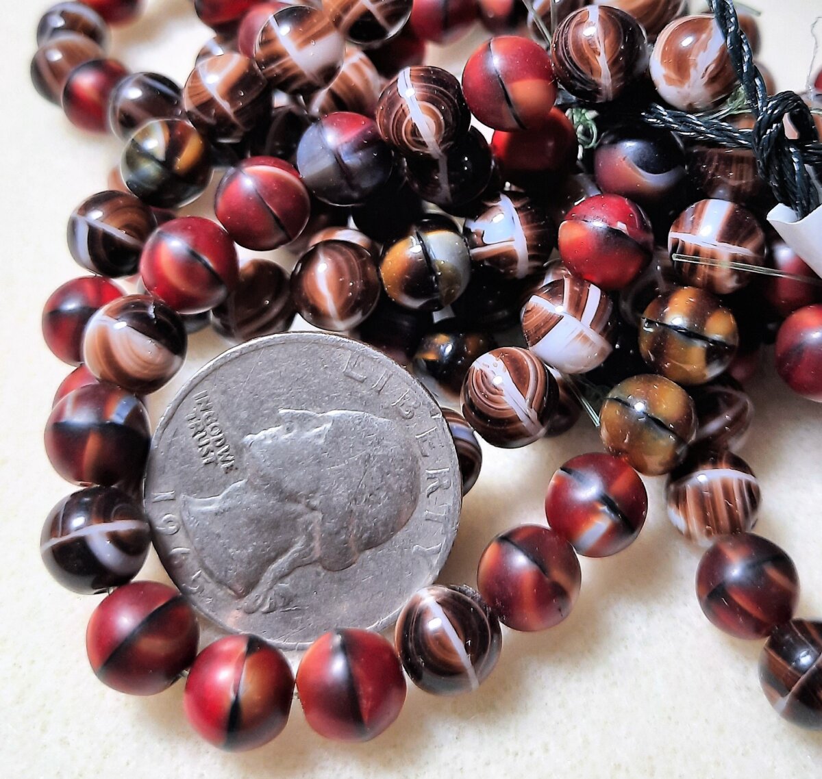 8mm Mixed Red and Brown Round Czech Glass Beads 20ct - Shop Wyoming