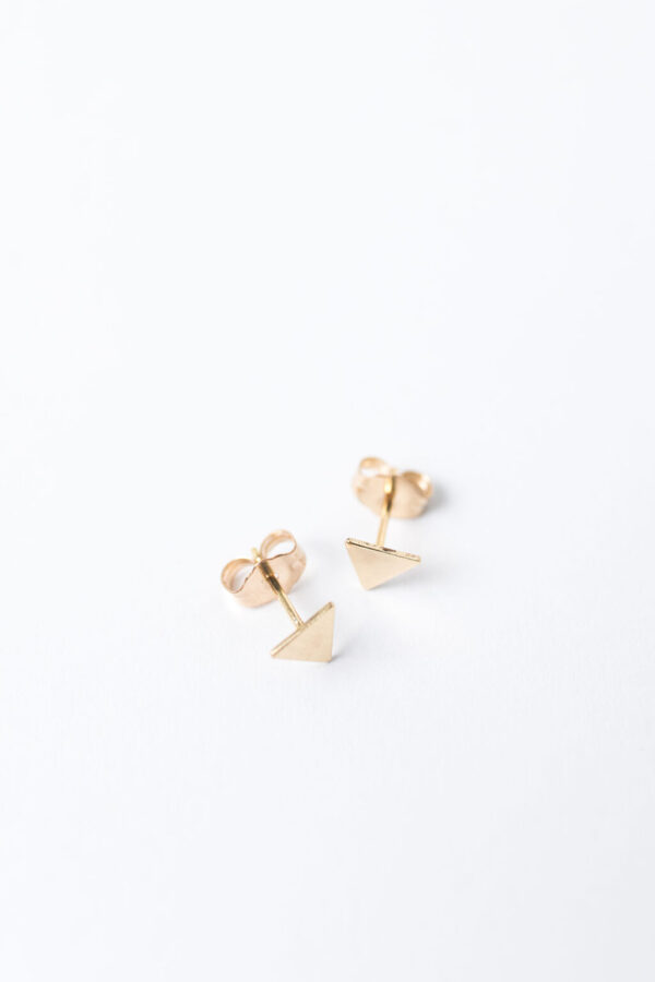 Shop Wyoming Tiny Triangle Stud Earrings | Gold Filled