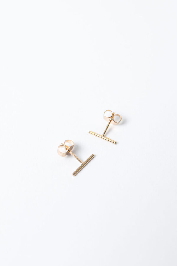 Shop Wyoming Tiny Bar Stud Earrings | Gold Filled