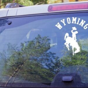 Shop Wyoming Curved Wyoming Bucking Cowboy Decal