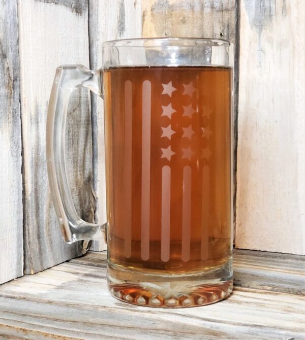 Shop Wyoming American Flag Etched Beer Mug