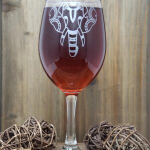 Shop Wyoming Elegant Elephant Etched Wine Glass