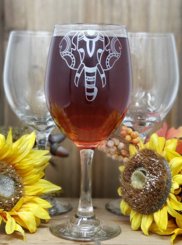 Shop Wyoming Elegant Elephant Etched Wine Glass