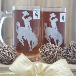 Shop Wyoming Steamboat Etched Beer Mug – 26.5 oz – Set of 2 Mugs