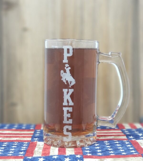 Shop Wyoming Steamboat Etched Beer Mug – 16 oz