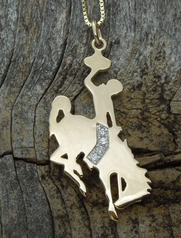 Shop Wyoming Wyoming Bucking Horse Pendants 14k Gold With Diamonds