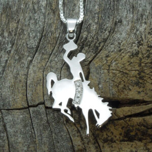 Shop Wyoming Wyoming Bucking Horse Pendants Sterling Silver with Diamonds