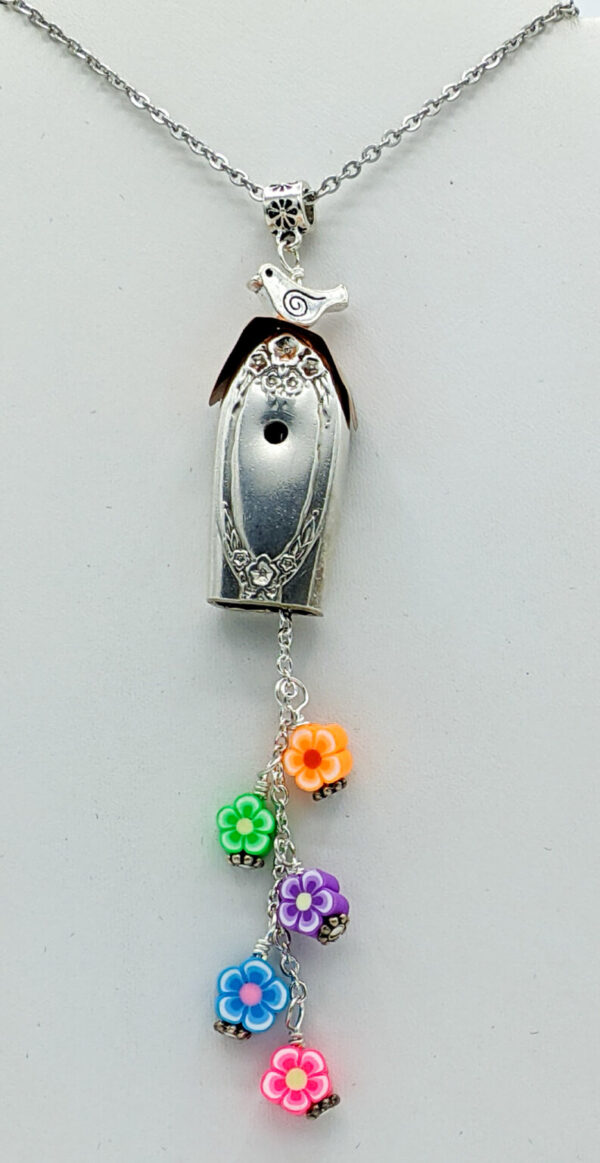 Shop Wyoming Silverware Flower Dangle Birdhouse Necklace