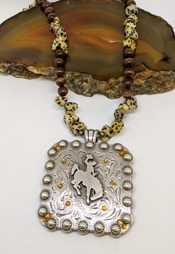 Shop Wyoming Large Dalmatian Bucking Horse Necklace