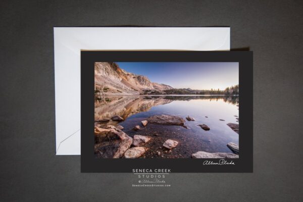 Shop Wyoming “Wyoming Mountain Sunrise Lake Reflections” Photo Art Greeting Card