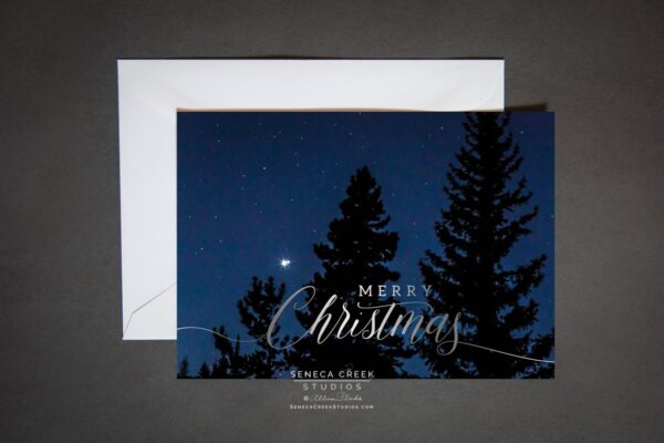 Shop Wyoming Limited Edition “Three King Trees and the Great Conjunction Star” Merry Christmas Photo Art Greeting Card