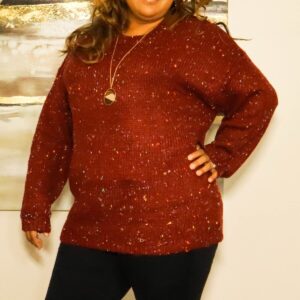 Shop Wyoming Curvy Wine Plus Sweater w/ Multi-Color Flecks