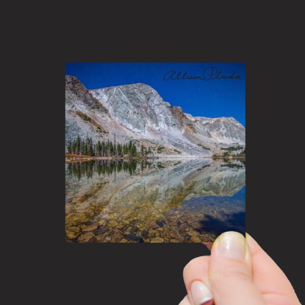 Shop Wyoming “Mountain Lake in Full Moonlight” Mini Metal Print