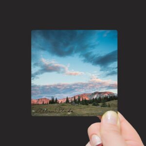 Shop Wyoming “The Moment of Dawn Light on the Mountains, Wyoming” Mini Metal Print