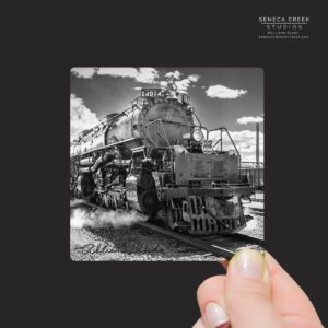Shop Wyoming “UP Steam Locomotive Train Big Boy No. 4014 Rolling by Laramie, Wyoming” Mini Metal Print