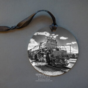 Shop Wyoming “Big Boy Steam Engine Train” Fine Art Metal Print Ornaments