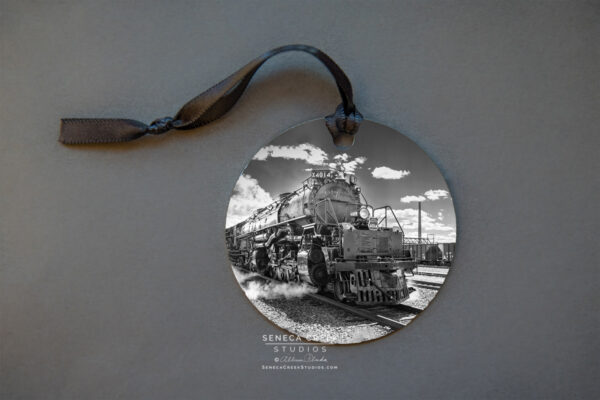 Shop Wyoming “Big Boy Steam Engine Train” Fine Art Metal Print Ornaments