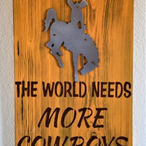 Shop Wyoming Wyoming Bucking Horse “The World Needs More Cowboys” Wall Art
