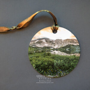 Shop Wyoming “Snowy Range Mountains” Fine Art Metal Print Ornaments