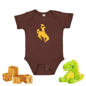 Shop Wyoming University of Wyoming Brown and Gold Onesies for Babies