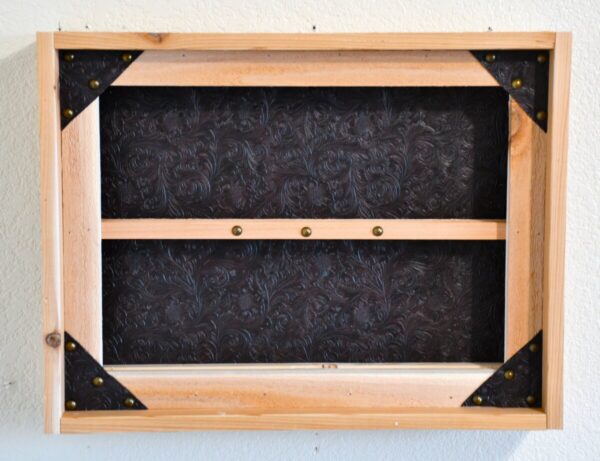 Shop Wyoming Western Belt Buckle Display with Tooled Faux Leather (Vinyl) Background
