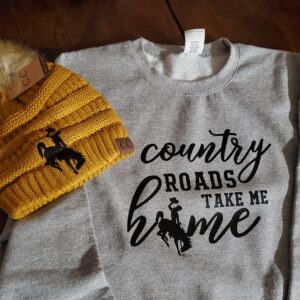 Shop Wyoming WYO Country Roads Sweatshirt & Beanie