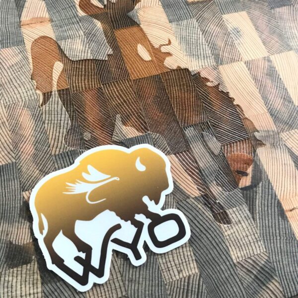 Shop Wyoming Wyo Fly Bison Sticker – Brown and Gold