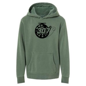 Shop Wyoming Youth 307 Reel Sweatshirt Hoodie – Pigment Alpine Green