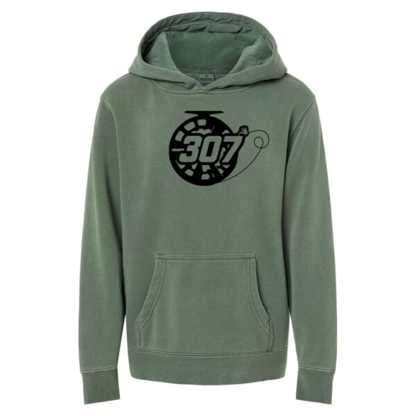 Shop Wyoming Youth 307 Reel Sweatshirt Hoodie – Pigment Alpine Green