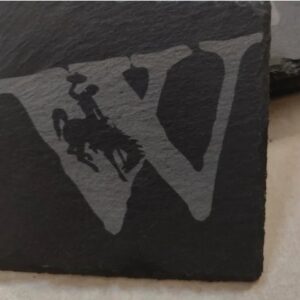 Shop Wyoming Wyoming Bucking Horse Slate Coaster Set | Set of 4 Steamboat EngravedSlate Coaster Set | Wyoming Cowboys | Drink Coaster | Table Decor