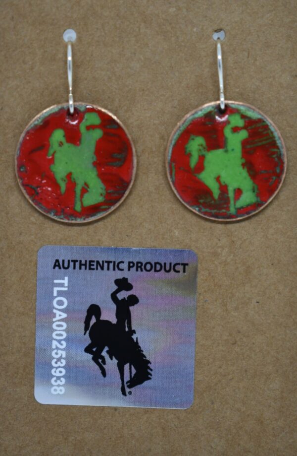 Shop Wyoming Green and red Cowboys, Earrings