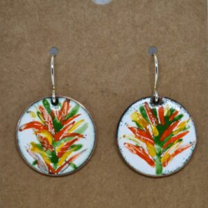 Shop Wyoming hand painted Indian paintbrush Enameled Earrings